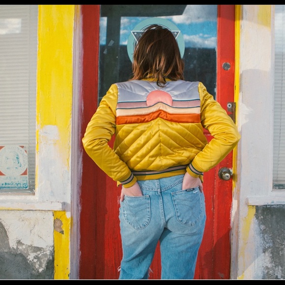 Classic Rock Couture Dolly Western Mustard Bomber Jacket - Picture 2 of 16